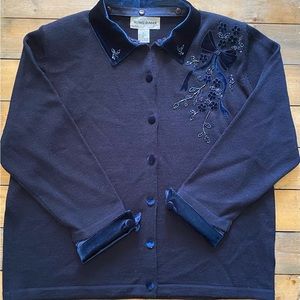 Vintage Alfred Dunner Button-up | Beaded, Velvet, Embroidered